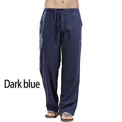 Fashion Mens Linen Wide Pants Korean Trousers Oversize Sports Streetwear Male Spring Yoga Pants Casual Men Clothing Sweatpants