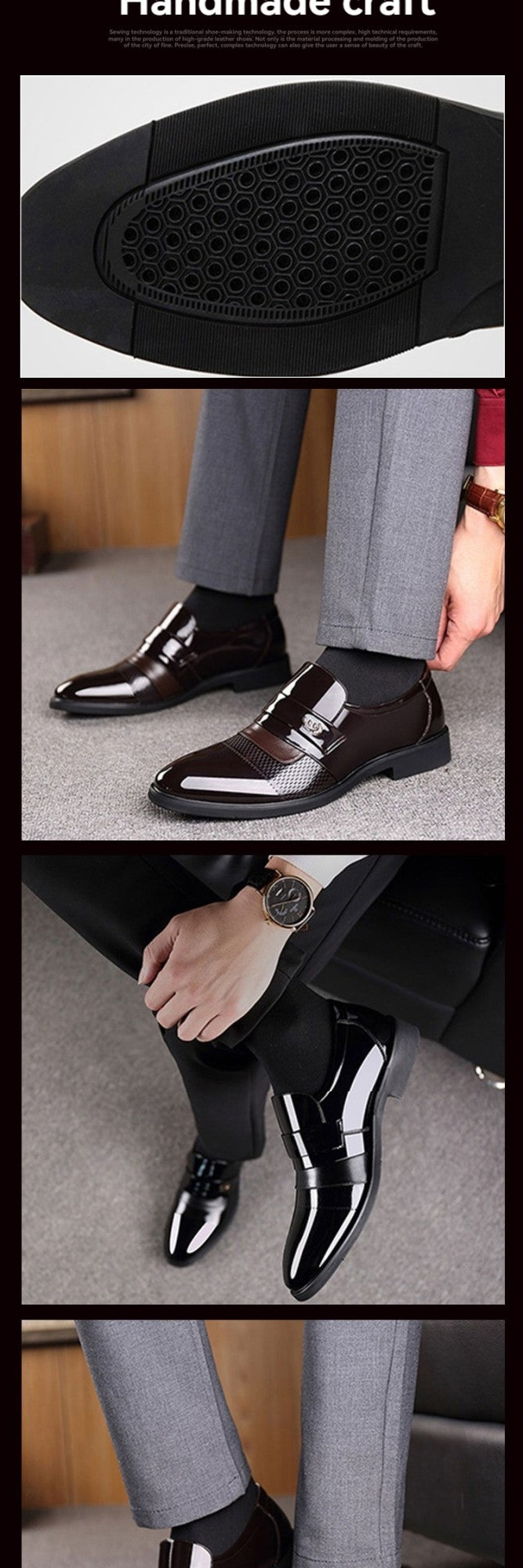 Leather Shoes for Men Wedding Formal Oxfords Business Casual Office Work Shoes for Men Classic Luxury Pointy Men's Dress Shoes