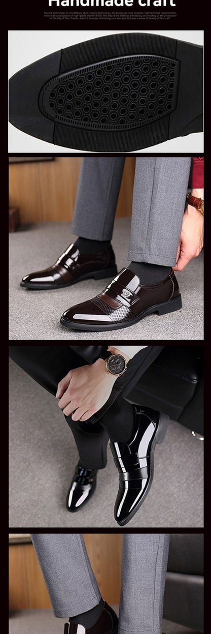 Leather Shoes for Men Wedding Formal Oxfords Business Casual Office Work Shoes for Men Classic Luxury Pointy Men's Dress Shoes
