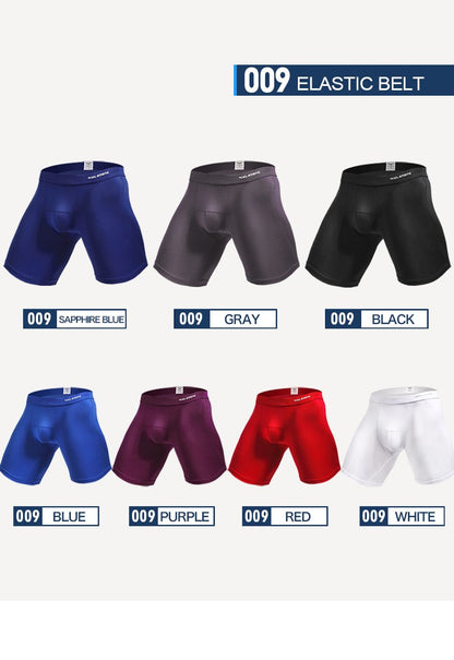 Men's Long Leg Boxer Briefs - Anti-Chafing, Breathable Modal Underwear, Quick-Dry Sports Compression Shorts for Running & Workou