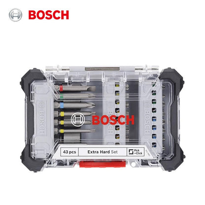 ? Kit de Pontas de Parafusadeira Bosch de 43 Peças com Controladora de Impacto Profissional Kit de Acessórios Bosch