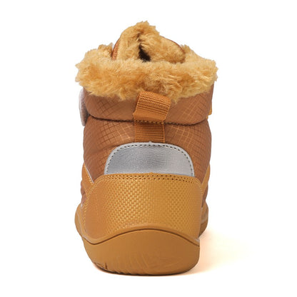 New Children's wide toe barefoot snow boots Little/Big/Kid Wide Toe Minimalist Sneakers Girls waterproof high-top cotton shoes