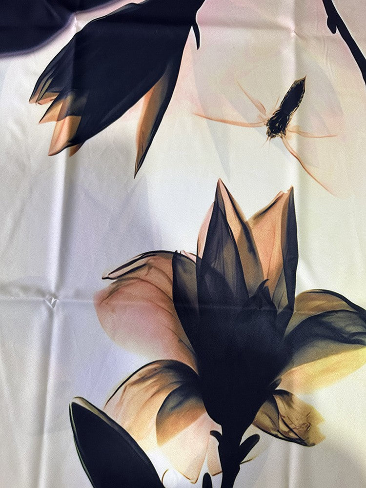 2024 European and American Cross-border WOMEN'S Clothing New Dress V-neck Sleeveless Sexy Printed Large Hem Medium Length Dress