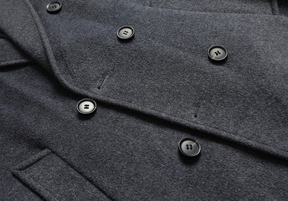 Winter Men's Woolen Coat Thicken Warm Trench Coat Men Wool Casual Double Fashion Breasted Long Overcoat Men