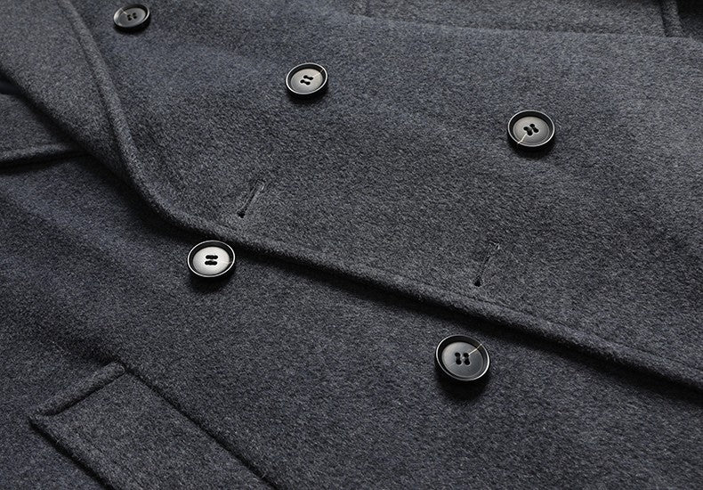 Winter Men's Woolen Coat Thicken Warm Trench Coat Men Wool Casual Double Fashion Breasted Long Overcoat Men