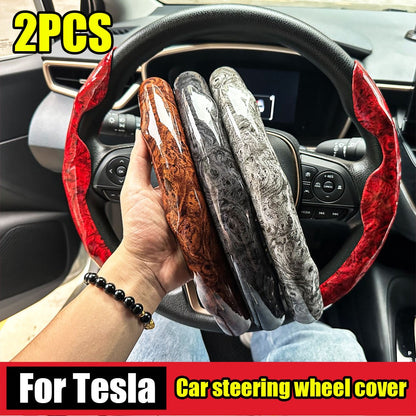 Para Tesla Model 3 Y Capa de Volante de Couro Luxo Antiderrapante Confortável Durável Design Elegante Acessório de Interior de Veículo