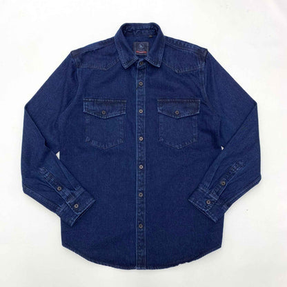 Heavy cargo denim shirt men May Khaki autumn do old retro loose casual plus size shirt coat