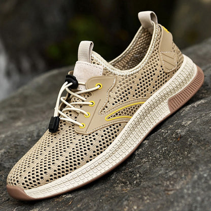 Sapatos Masculinos Casuais de Couro Genuíno para Exteriores Marca de Sapatos Masculinos para Escalada Caminhada Viagem Sapatilhas Respiráveis Masculinas Calçados de Verão