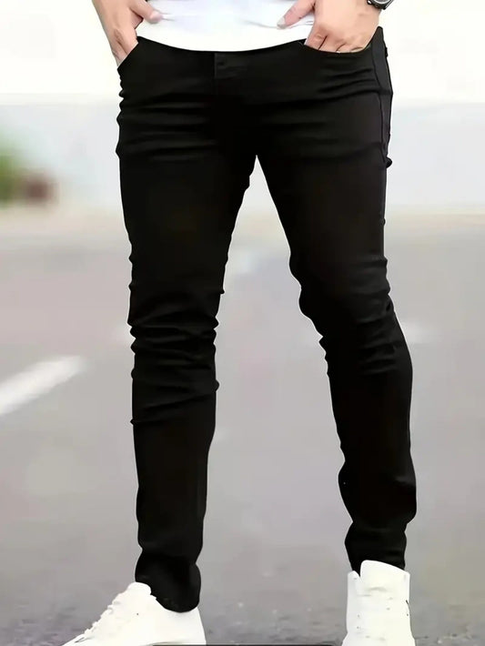 Men’s Slim Fit Black Jeans, Reinforced Denim Seams, Menswear Approved from Gym to Gallery