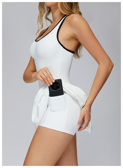 Yoga Jumpsuit Women Set Sexy Anti Glare One-Piece Jumpsuit Dance Ballet Sports Dress Gym Push Up Rompers Running Tennis Sports