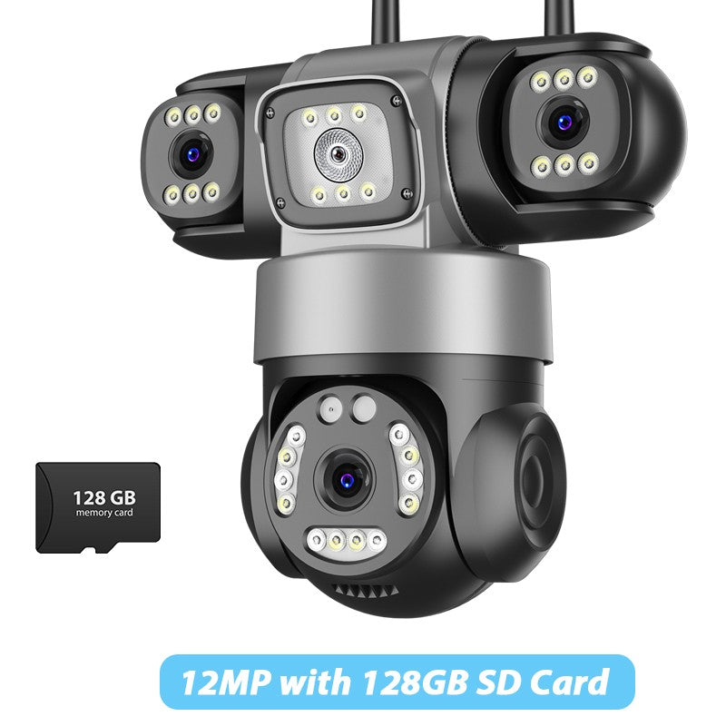 BESDER 12MP WiFi IP Camera PTZ Three Screens Outdoor CCTV Security Surveillance Camera Night Vision Monitor 3D Space iCSee App