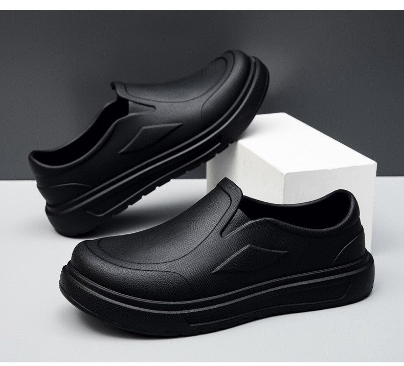Men's Chef Shoes Anti Slip Oil Resistant Dirt Resistant Work Shoes Quick Drying Thick Soled Rain Shoes Large Size Breath Clogs