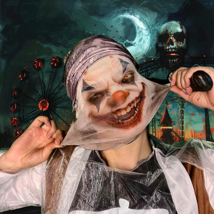 3D Digital Print Mask Creative Horror Cosplay Headscarf Halloween Party Hip Hop Headwear