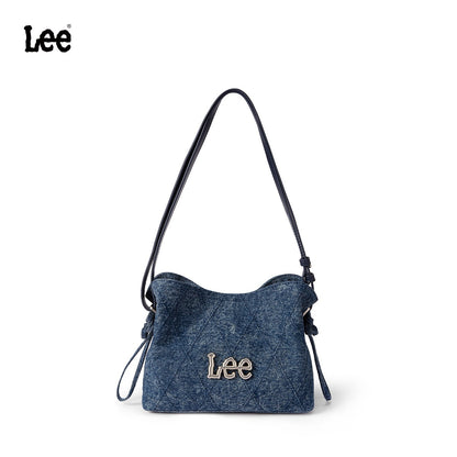 LEE Chinese Knot Denim Blue Women's Handbag Fashion Trend Daily Jeans Medium Size Tote Shoulder Bag for Ladies Commute Tote Bag