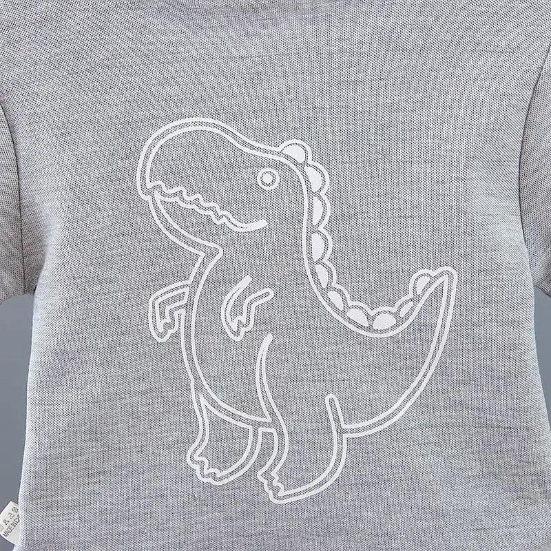 Conjuntos de Roupa Infantil de Verão para Meninos, Estampa de Dinossauro, Camisas Polo de Manga Curta + Shorts, 2 Peças/Conjunto, Roupas de Bebê