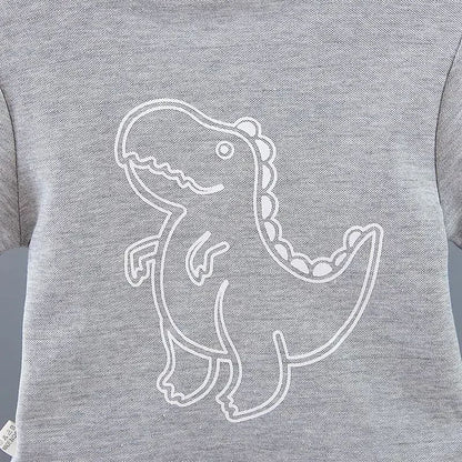 Conjuntos de Roupa Infantil de Verão para Meninos, Estampa de Dinossauro, Camisas Polo de Manga Curta + Shorts, 2 Peças/Conjunto, Roupas de Bebê