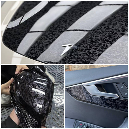 Vinil Envelopamento Fibra de Carbono Forjado Preto Cosmic Hex Carro Envelopamento Filme para Veículos e Motocicletas Interior e Exterior