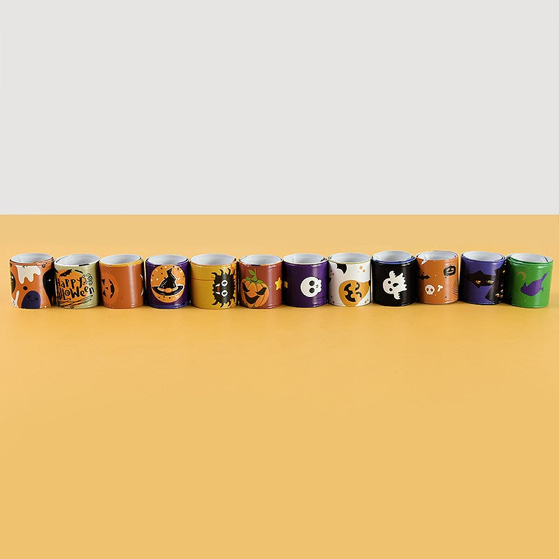 10/20pcs Pumpkin Ghost Pattern Papa Circle Halloween Decoration Bracelet Kids Toy Slap Band Party Decoration Suppliy Prize Gift