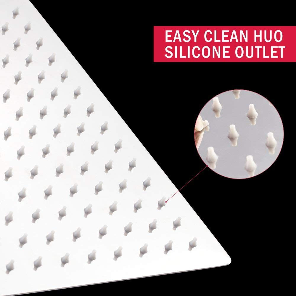 8" 10" 12" Stainless Steel High Pressure Rainfall Shower Head Large Flow Square Pressure Boosting Design Spa Bathroom Showerhead