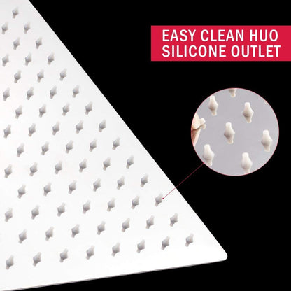 High Pressure Waterfall Stainless Steel Shower Head High Flow 8" 10" 12" Square Pressure Boosting Design Spa Bathroom Showerhead