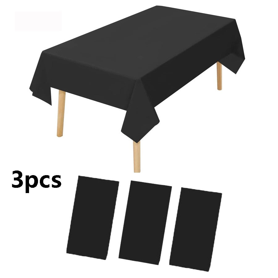 Black Rectangular Tablecloth - 54 x 108 inches - Disposable tablecloths for meals, parties and other occasions.