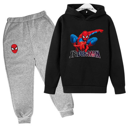 Autumn winter children's hoodie Spider-Man clothing leisure outerwear sweatshirt +pants set  Suitable 3-12 years Boys girls gift