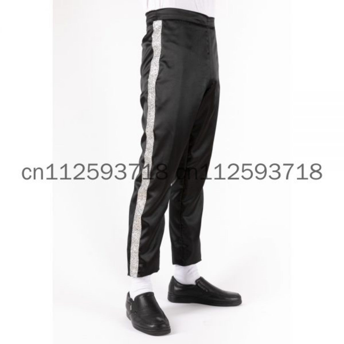 Michael Jackson Black Billie Jean Entertainers Straight Silver Trousers Pants Halloween
