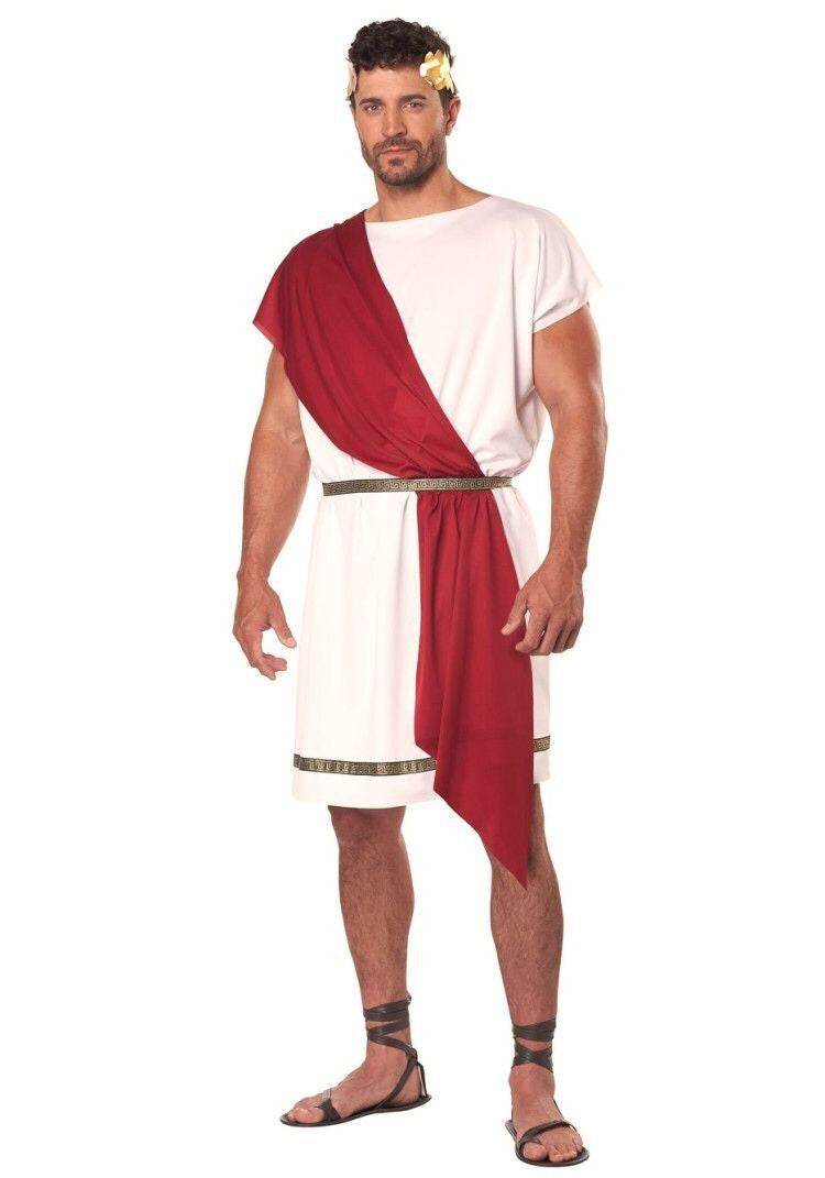 Greek Toga Costume For Men Roman Halloween Dionysus Costume With Wristband Adult Halloween Party King Gladiator Clothing Suit