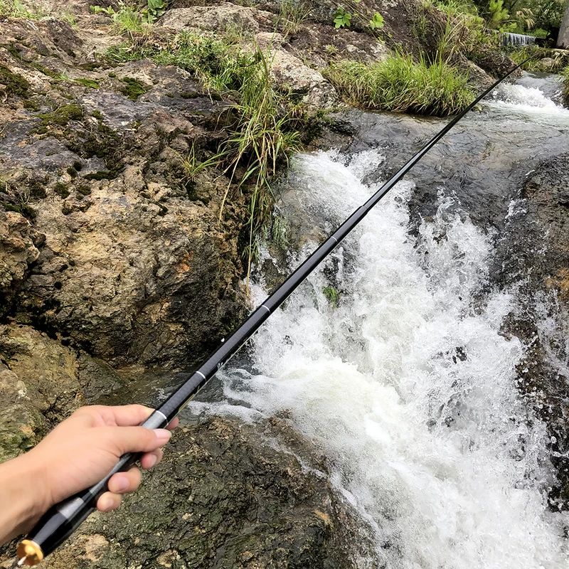 1 vara de pesca telescópica de fibra de carbono super leve e resistente 3,6M/4,5M/5,4M/6,3M/7,2M para pesca de riacho