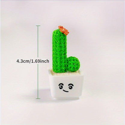 1 Set of 4, Resin Succulent Cactus Mini Green Plant Car Office Home Living Room Crafts Creative Small Fresh Cactus Decoration