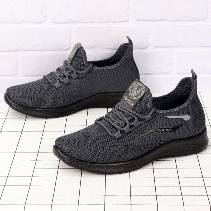 Sapatos Casuais Masculinos Sólidos com Cadarço, Sapatos Esportivos Leves para Homens, Sapatos Casuais Sólidos da Moda Adequados para Entusiastas de Caminhada de Lazer - Ideais para Leveza, Respirabilidade e Antiderrapantes, Adequados para Laze