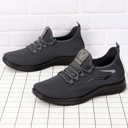 Sapatos Casuais Masculinos Sólidos com Cadarço, Sapatos Esportivos Leves para Homens, Sapatos Casuais Sólidos da Moda Adequados para Entusiastas de Caminhada de Lazer - Ideais para Leveza, Respirabilidade e Antiderrapantes, Adequados para Laze