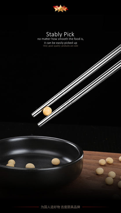 Hashis Ultra Longos de 36cm para Fritura Profunda Certificação LFGB Aço Inoxidável 304 Isolamento Térmico Hashis para Hotpot para Cozinha