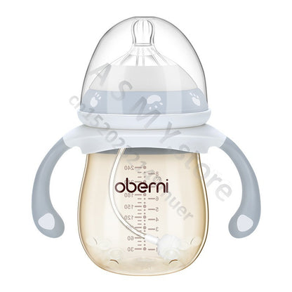Oberni 240ml/300ml newborn PPSU baby bottle, large wide-bore easy to clean, wear a handle, baby more convenient to drink milk
