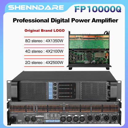 Amplificador de Potência Digital Profissional Original LOGO FP10000Q 4x1350W 8OHM Amplificador de Subwoofer DJ de 4 Canais Classe TD FP14000