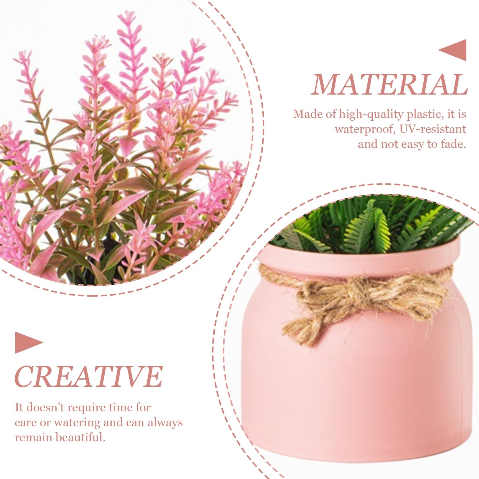 Artificial Pot Flowers Small Fake Plants with Pot Mini Potted Plants for Home Room Office Party TableTop  Decoration Fake Potted