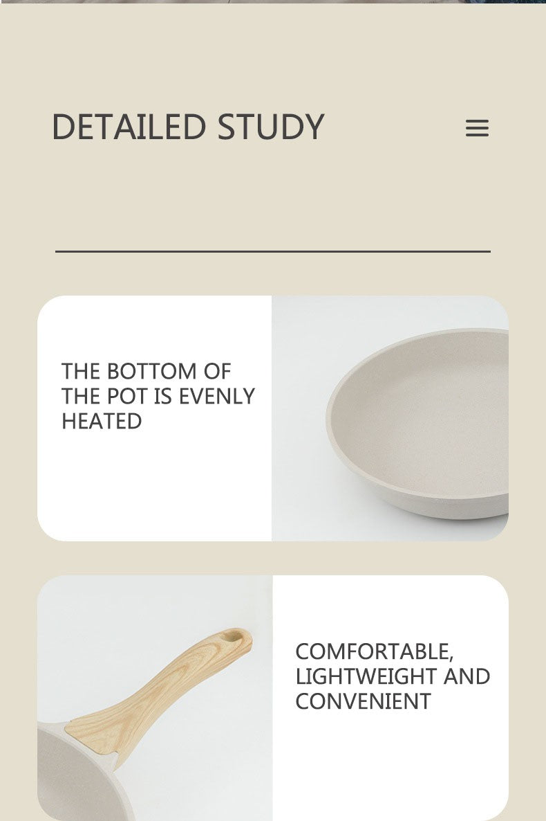 Panela Wok Antiaderente Frigideira Cerâmica Pedra Medicinal Fogão a Gás Indução Utensílios de Cozinha Universais Panela Antiaderente para Bife e Molhos