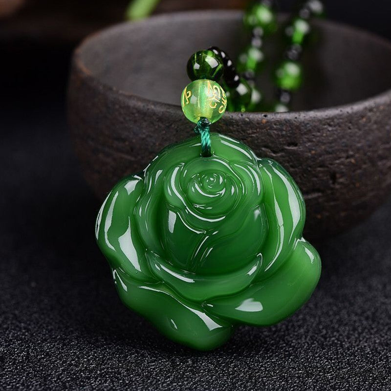 Colar com Pingente de Ágata Chinesa Natural, Charmoso, para Mulheres e Homens, Joia da Moda Clássica, Esculpido, Bênção, Amuleto da Sorte, Presente