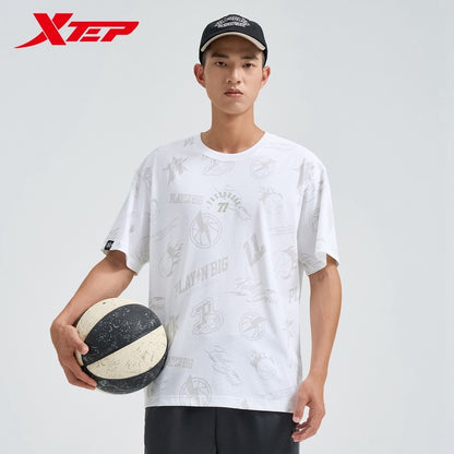 Xtep Short Sleeve Knitted Shirt For Men 2024 Summer Everyday Men's T-shirt Breathable Fashion Soft Outdoor Tops 976229010263