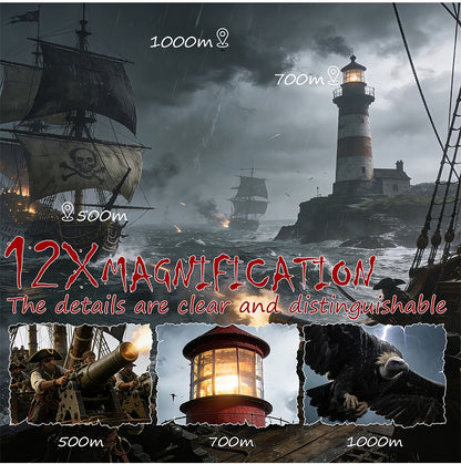 Datyson Metal Retro Pirate Series 12x43 Monocular Telescope 5D0008B Stretchable and Shrinkable