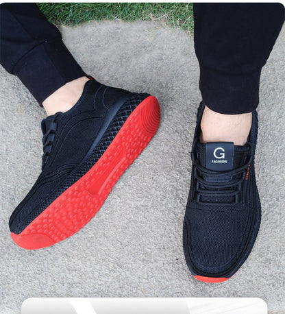 Manlegu Air Mesh Steel Toe Work Shoes Breathable Working Shoes Women Man Safety Shoes Lightweight Puncture-Proof Safety Boots