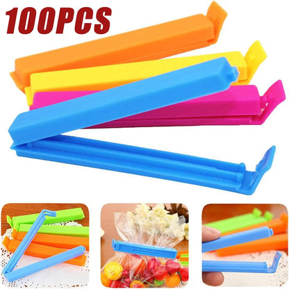 10-100pçs Clipes de Plástico para Saco de Comida Selador Braçadeira Ferramenta de Cozinha Selagem Portátil de Armazenamento Clipe de Vedação para Acessórios de Selagem de Saco