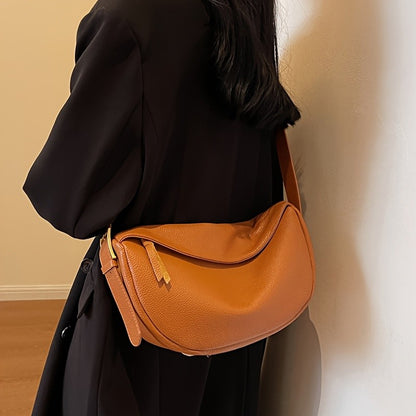 Fashionable retro new leather bag, women's dumpling bag, shoulder bag, crossbody bag, trendy and versatile soft leather bag