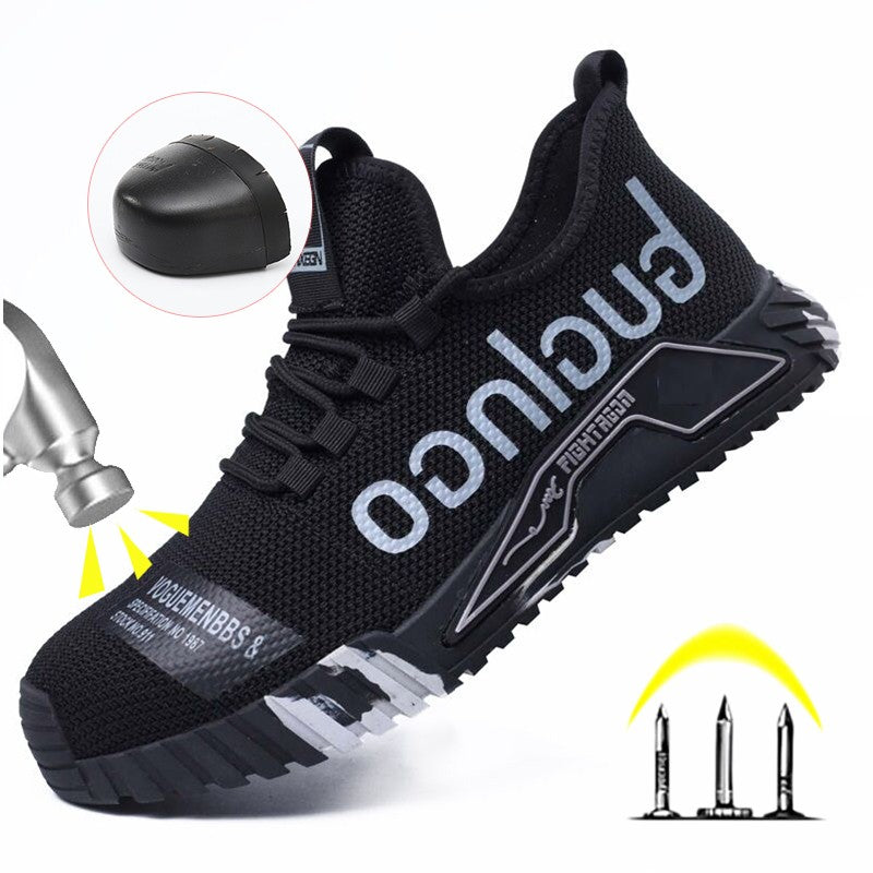 Sapatos de Segurança Leves com Biqueira de Aço Masculinos Antiperfuração Sapatos de Trabalho Masculinos Respiráveis Sapatos Industriais Botas de Segurança de Trabalho Indestrutíveis