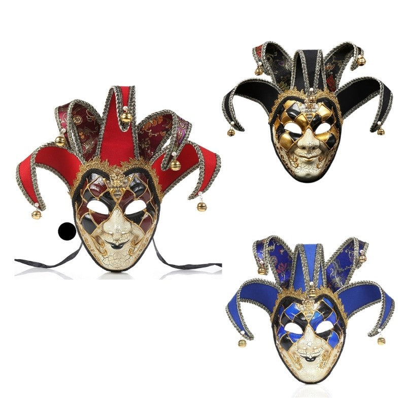 Masquerade Mask for Men and Women Venetian Full Face Mask Jester-Mask Venetian Mardi Gras Mask Halloween Party-Decor
