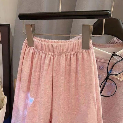 Girls Autumn Outfits Fashionable False Two-Piece Tops and Pants 2 Piece Set Stylish Korean Style Kids Clothing Cute Fall Clothes