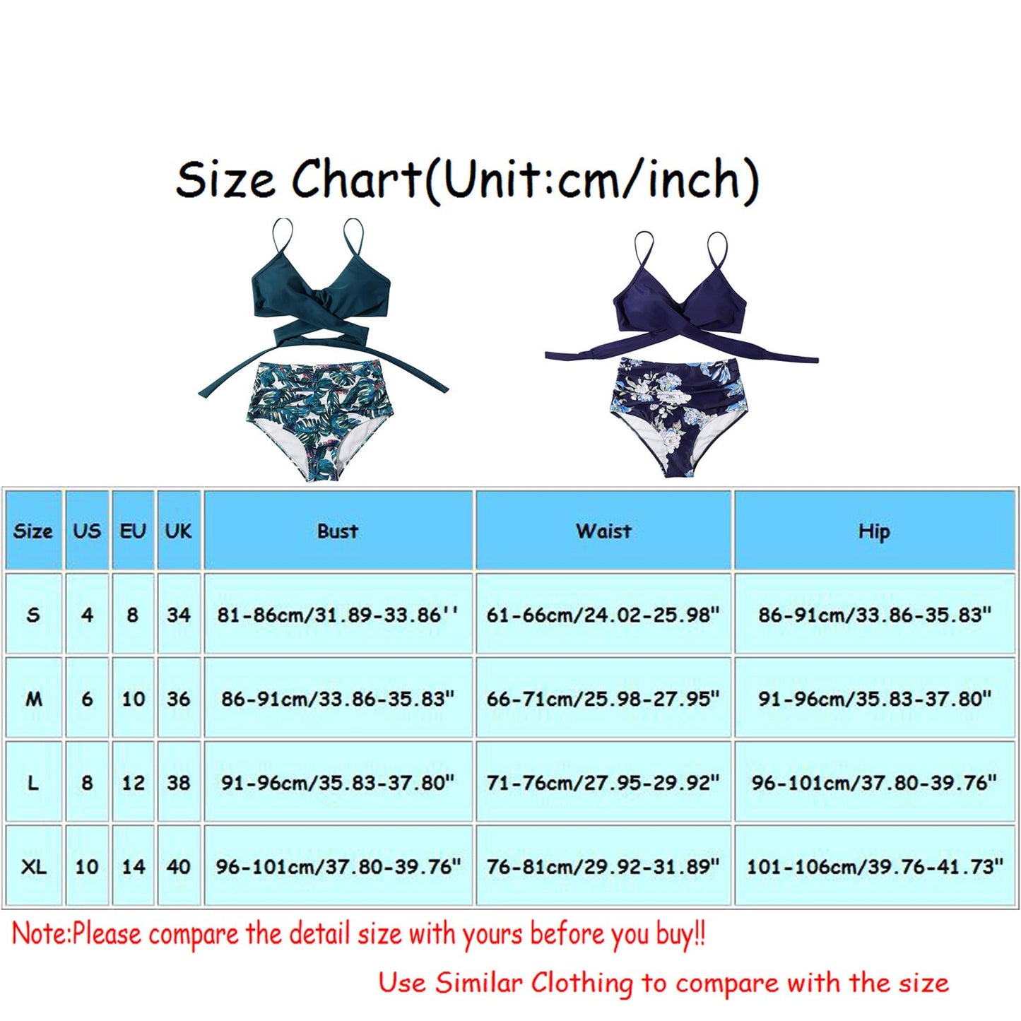 bikini Beach Style Floral Printed Women's Swimsuit Cross High Waisted Tow-piece For Teenagers biquinis feminino tendência 2024