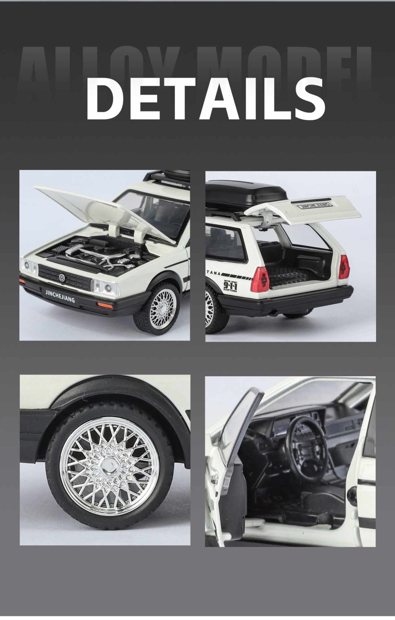 1:32 VolksWagenwerk Santana Wagon Liga de Metal Fundido Modelo de Carro Clássico Puxar Para Trás Brinquedo Infantil Carros Miniatura Enfeites Presentes