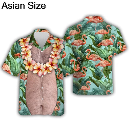 Funny Design Big Belly Hawaiian Shirts Funny Vacation Mens Shirts Casual Button Down Tropical Beach Shirts Y2k Unisex Blouses