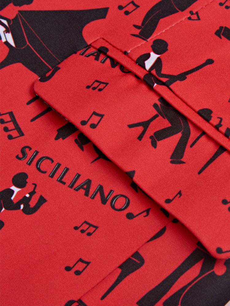 Mens Blazer Printed Suit Jacket 1 Button Slim Fit Floral Dinner Sport Coat Blazers